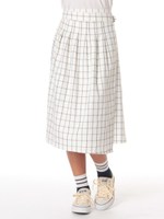 ・ウィンドウペンチェックラップミディアムスカート/Off White