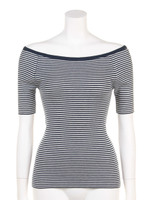 【CHIC】ショートスリーブオフショルリブknit/ライトミックス