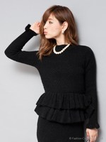 ぺプラムニット[SET UP対応]/ブラック