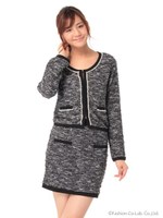 カットツィードパールラインセットアップ/ネイビー