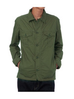 ジャケット風コットンシャツ/カーキ系(027)