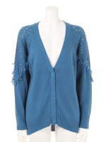 フリンジニットカーデ/navy