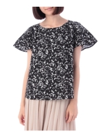 ブラシタッチフラワーブラウス/ブラック(119)