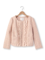 ラメツイードノーカラージャケット/ブルー系(495)