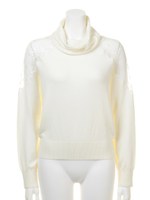 レースハイネックニットプルオーバー/OWHT