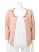 3Dフラワーレースブラウスツイン/ピンクベージュ