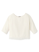 [L]ヘムフリンジシャツ/ホワイト(002)