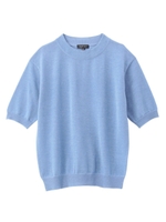 [L]ラメ混ニットプルオーバー/ライトブルー(091)