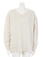 【Laｄy like】Vネックルーズニット/オフホワイト