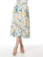 シアーストライプ花柄ロングSK　3/イエロー