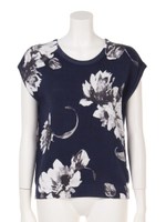 ソフトフラワーニットTOP/NVY