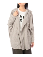 フードつきメランジドルマンカーディガン/チャコールグレー(014)