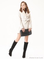 ファー付Aラインコート/CAM