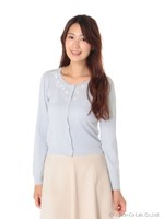 フラワー&リボンカーデ/ライトブルー