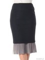 hem pleats tight skirt/チャコール