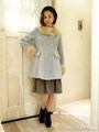 【F&A】ファー使いバラ釦コート/LIGHT BLUE