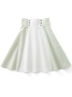 【スキヤキ】少女なアリス　ハイウエストストライプスカート/オフ×ライトグリーンストライプ