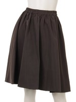 ウールチェックリバーシブルスカート/キャメル