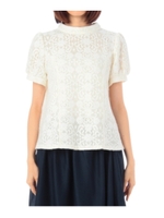 オリエンタル調モチーフニットソー/ホワイト(003)