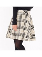 チェック柄サーキュラースカート/ホワイト