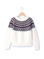 ビジュー使いノルディック求心柄ニット/アイボリー(504)