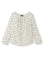 フロッキードットタック入りブラウス/ホワイト(102)