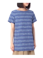 ボーダーボートネックブラウス/ネイビー(393)