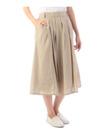 綿麻ロングスカート/ネイビー(393)