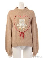 LITTLE TEDDY KNIT TOPS/BEIGE