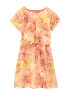 [L]シアーフラワーシフォンワンピース/ピンク系(172)