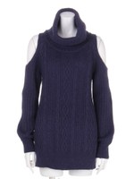 オフショルオフタートルニット/ネイビー