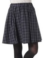 タータンチェックフレアスカート/Black