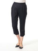 フラノストッチピンストライプリボンパンツ/チャコール