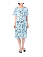 フラワーボーダーワンピース/ブルー(192)