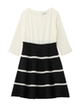 ボーダーニット切り替えワンピース/ブラック(019)