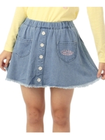 ボタンデニムミニスカート/ブルー(092)