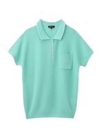 メッシュ調ポロニット/オレンジ(067)