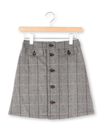 前ボタン台形スカート/キャメル(041)