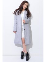 ウールロングチェスターコート/BLACK