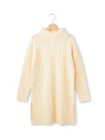 ケーブル編みスリットニットプルオーバー/アイボリー(004)