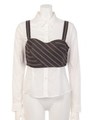 ストライプビスチェTOP/BLK