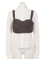 ストライプビスチェTOP/BLK