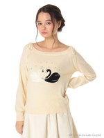 スワンモチーフニット/ベージュ