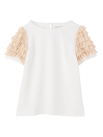 フリルレース袖ブラウス/ナチュラル(050)