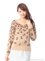 レオパード柄ニットTOPS/ベージュ