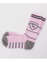 ロゴ×ボーダー直角ソックス/ベビーピンク(171)