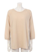 後ろ別布チュニック/ブラック