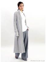 片畦ロングガウン/グレー