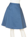 綿サテンフレアスカート/ブルー