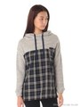 タータンチェック×裏毛パーカ/グレー